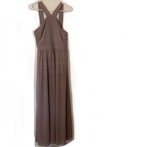 ✨Lulu’s Air of Romance Taupe Maxi Dress